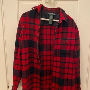 Lauren Ralph Lauren Full Zip
Lambswool Buffalo Plaid Flannel Shacket